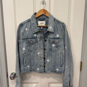 Pistola Light Blue Denim Jacket with Star Accents